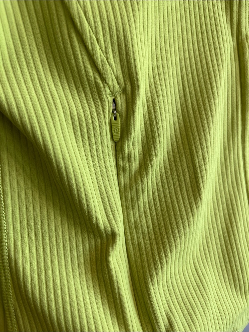 Lululemon Cropped Ribbed Define Lime Green Jacket - Picture 4 of 12